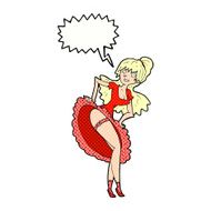cartoon flamenco dancer with speech bubble N12