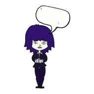 cartoon vampire woman with speech bubble N12