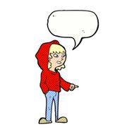 cartoon pointing teenager with speech bubble N12