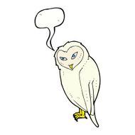Cartoon owl with speech bubble N79