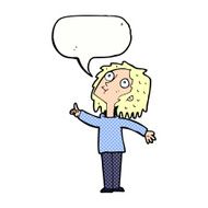 cartoon curious woman with speech bubble N68