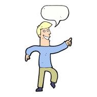 cartoon grinning man with speech bubble N97