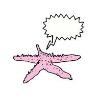 cartoon starfish with speech bubble N4