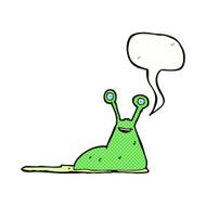 cartoon slug with speech bubble N20