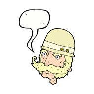 cartoon victorian big game hunter with speech bubble N11