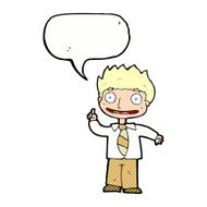 cartoon man with idea speech bubble N123