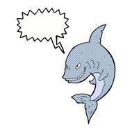 funny cartoon shark with speech bubble N34