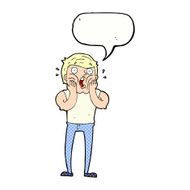 cartoon gasping man with speech bubble N12