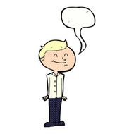 cartoon smiling man with speech bubble N35
