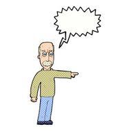 cartoon old man gesturing Get Out! with speech bubble N12