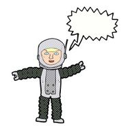 cartoon astronaut with speech bubble N137