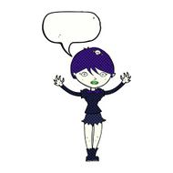 cartoon vampire girl with speech bubble N257