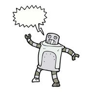 cartoon robot with speech bubble N216