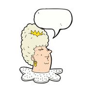 cartoon queen's head with speech bubble N12