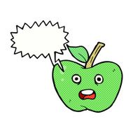 cartoon apple with speech bubble N37