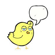 cartoon bird with speech bubble N302