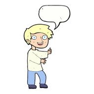 cartoon excited boy with speech bubble N162