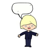 cartoon happy man with speech bubble N510