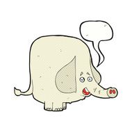 cartoon happy elephant with speech bubble N14