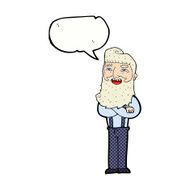 cartoon happy man with beard speech bubble N46