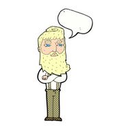 cartoon serious man with beard speech bubble N23