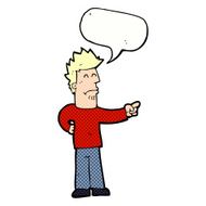 cartoon man pointing with speech bubble N219