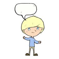 Cartoon happy boy with speech bubble N267