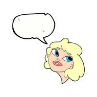 cartoon happy woman with speech bubble N288