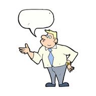 cartoon businessman asking question with speech bubble N11