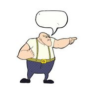 cartoon angry tough guy pointing with speech bubble N12