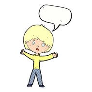 cartoon worried woman with speech bubble N89