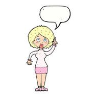 cartoon woman with idea speech bubble N282
