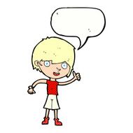 cartoon boy with positive attitude speech bubble N21