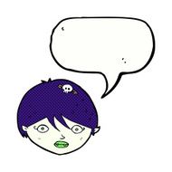 cartoon vampire face with speech bubble N41