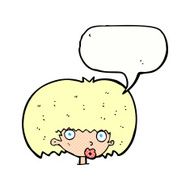 cartoon surprised woman with speech bubble N279