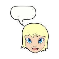 cartoon female face with speech bubble N174