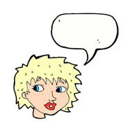 cartoon surprised woman with speech bubble N281