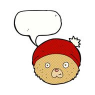 cartoon teddy bear face with speech bubble N20