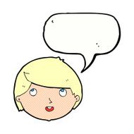 cartoon happy face with speech bubble N58