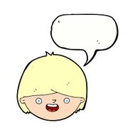 cartoon happy face with speech bubble N59