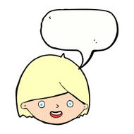 cartoon happy face with speech bubble N60