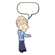cartoon lonely old man with speech bubble N12