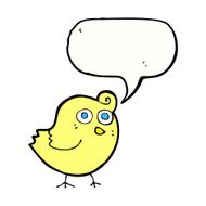 funny cartoon bird with speech bubble N147