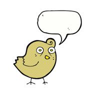 funny cartoon bird with speech bubble N148