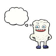 cartoon happy tooth with thought bubble N41