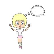cartoon pretty girl with thought bubble N105