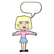 cartoon excited woman with speech bubble N145