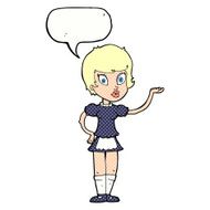 cartoon waitress with speech bubble N31
