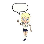cartoon woman making point with speech bubble N23