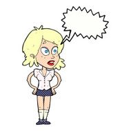 cartoon woman with hands on hips speech bubble N244